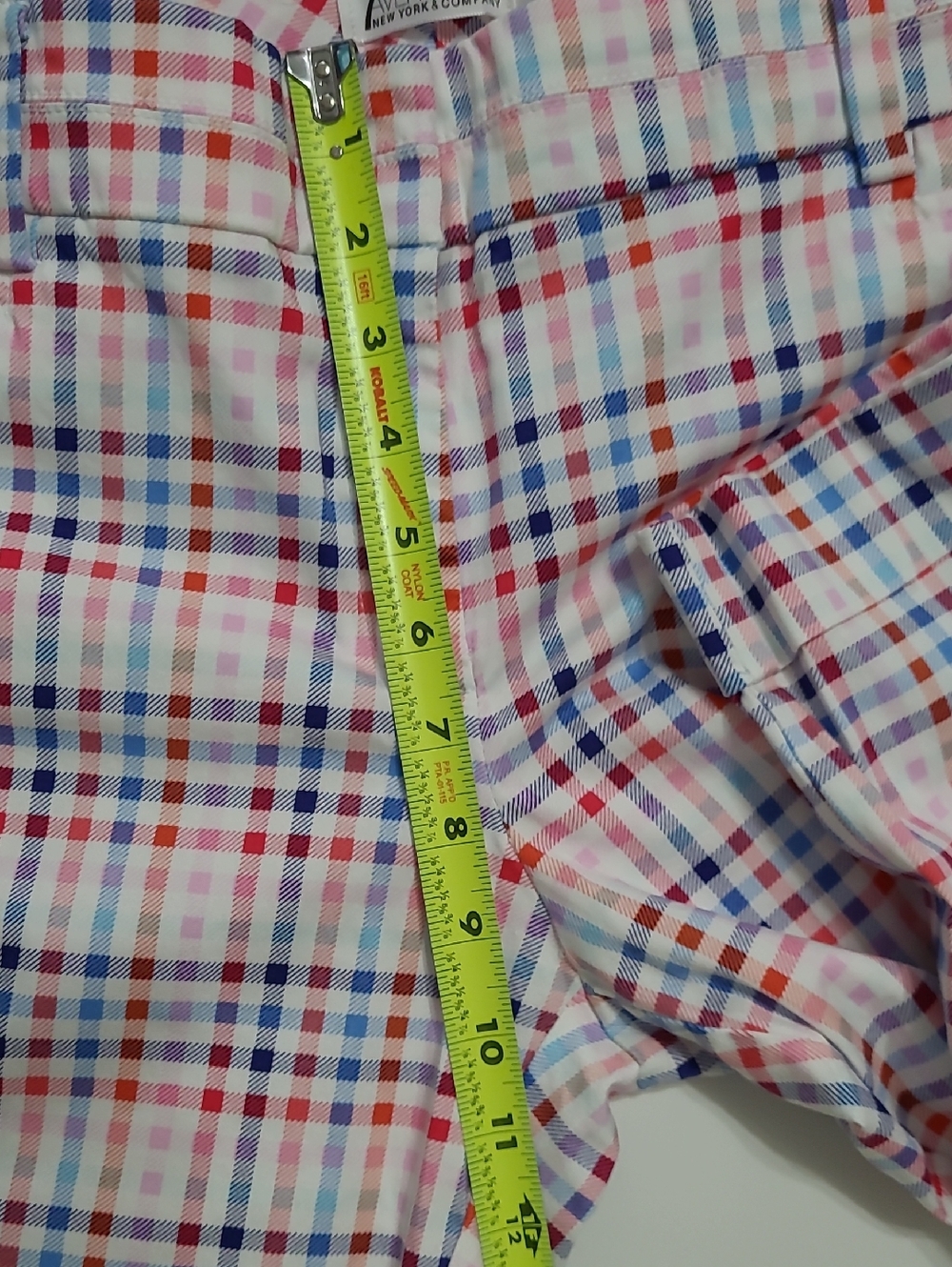 7th Avenue Design Studio Colorful Plaid Checked Cropped Pants size 10 - Picture 8 of 8